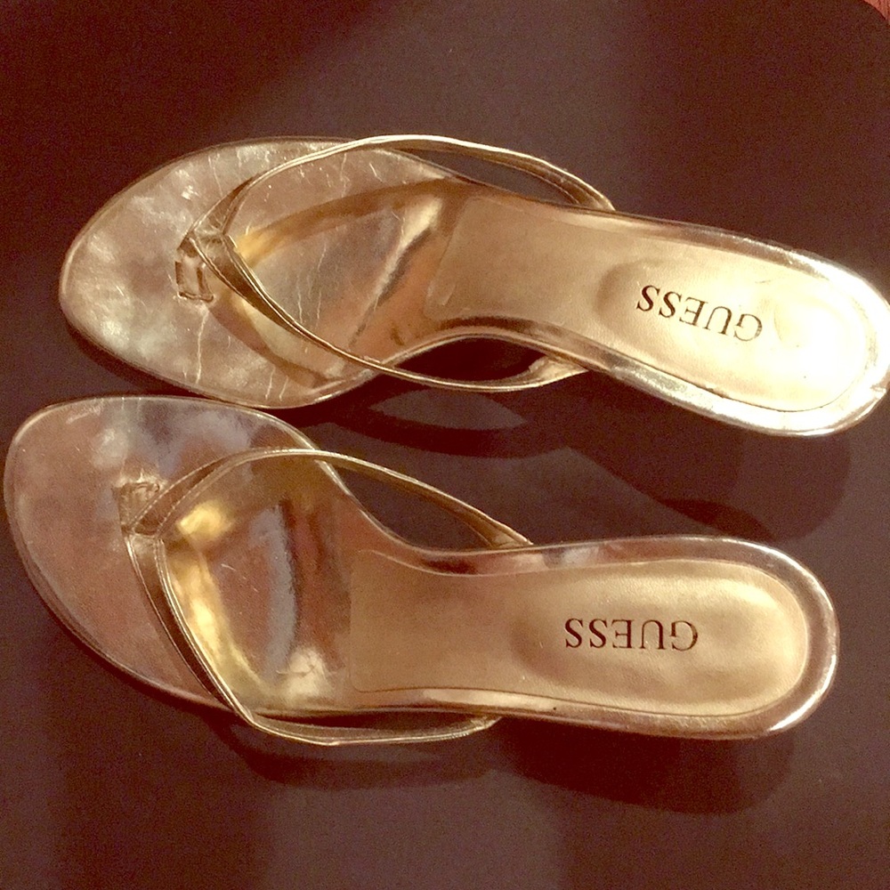 GUESS kitten heel slide sandals